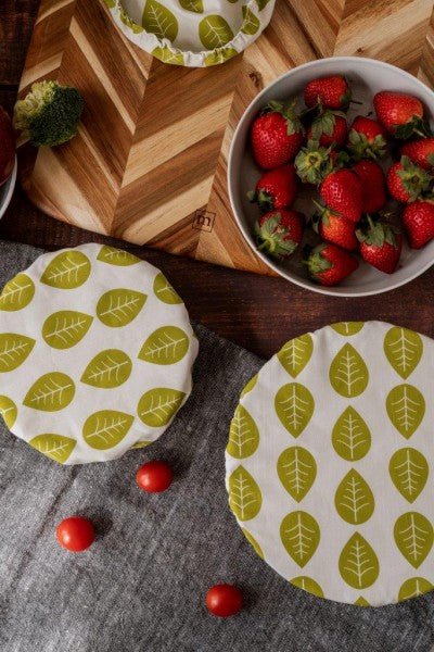 NUTSVW76 - NUTS 'Schüsselabddeckung "Grüne Blätter" Größe XL'