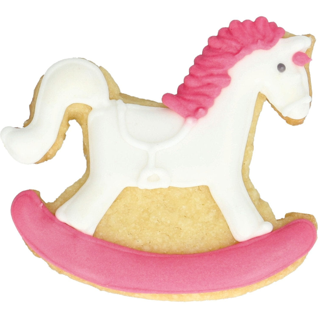 BI - 152908 - RBV Birkmann, Mini - Ausstechform, Schaukelpferd, 3cm, Edelstahl, auf Cardboard