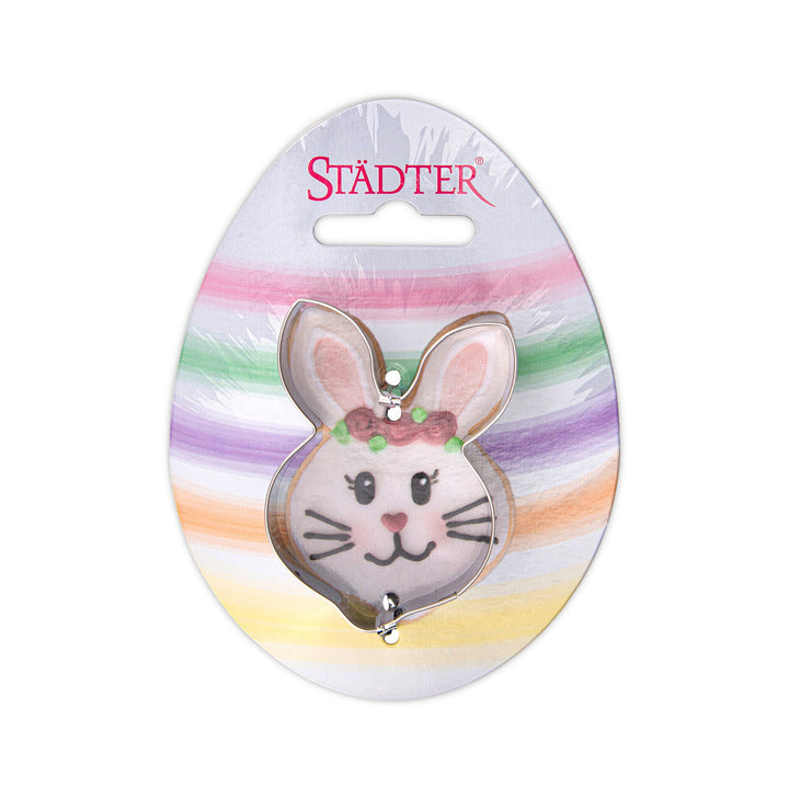 STA - 080059 - Städter, Ausstecher Hasengesicht auf Karte, Edelstahl 6,5cm