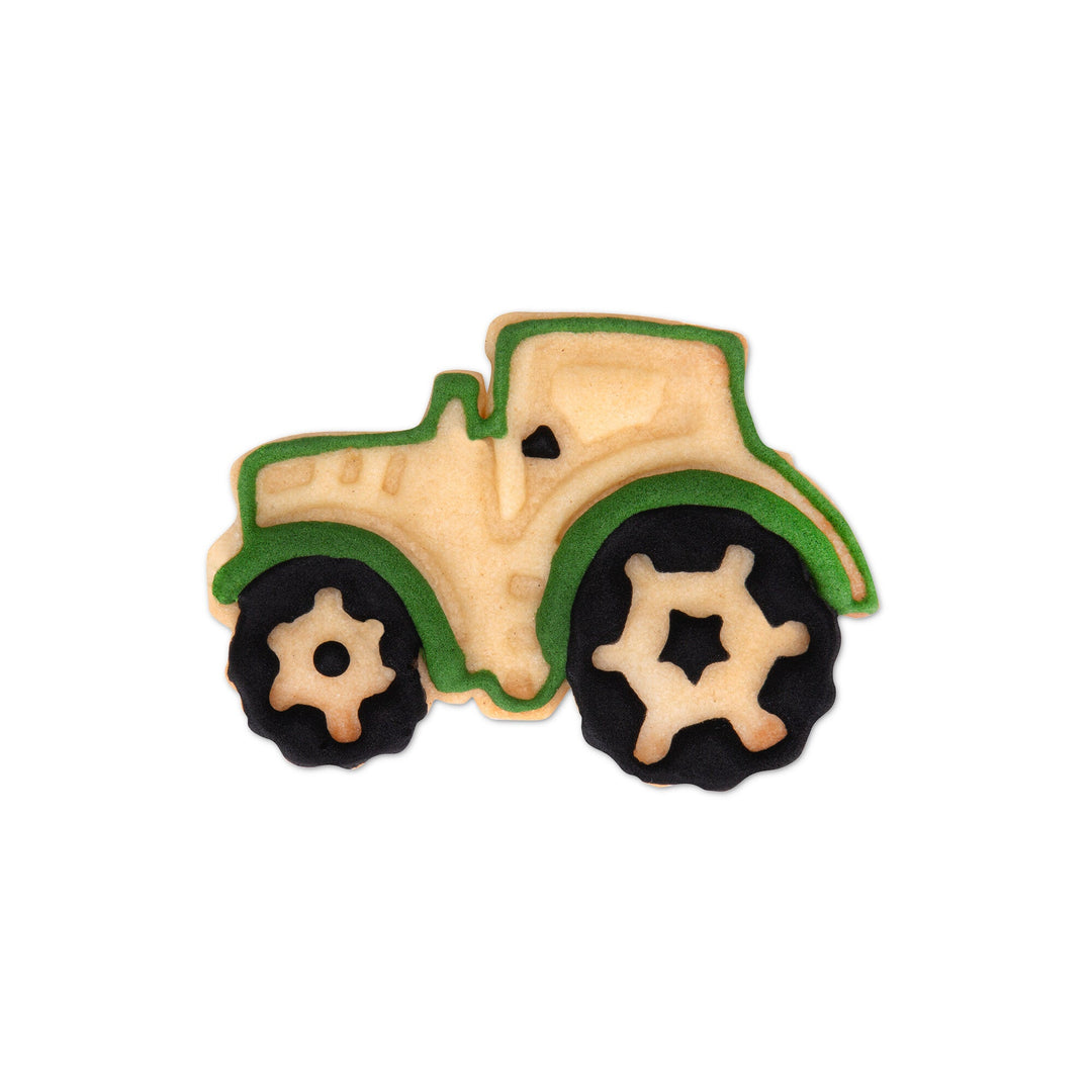 STA - 171848 - Städter, Präge - Ausstecher mit Auswerfer Traktor, dunkelgrün, 6,5cm