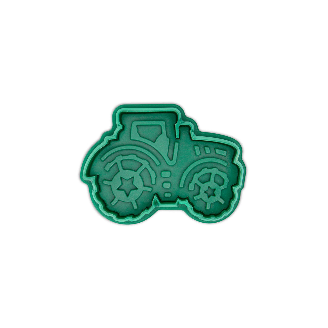 STA - 171848 - Städter, Präge - Ausstecher mit Auswerfer Traktor, dunkelgrün, 6,5cm