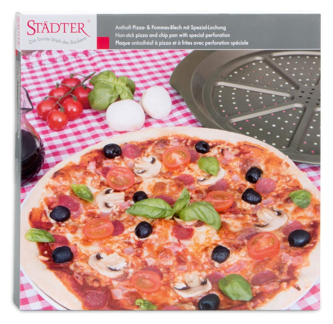 ST - 587625 - Städter we love baking Pizza & Pommes - Blech mit Spezial - Lochung Metall