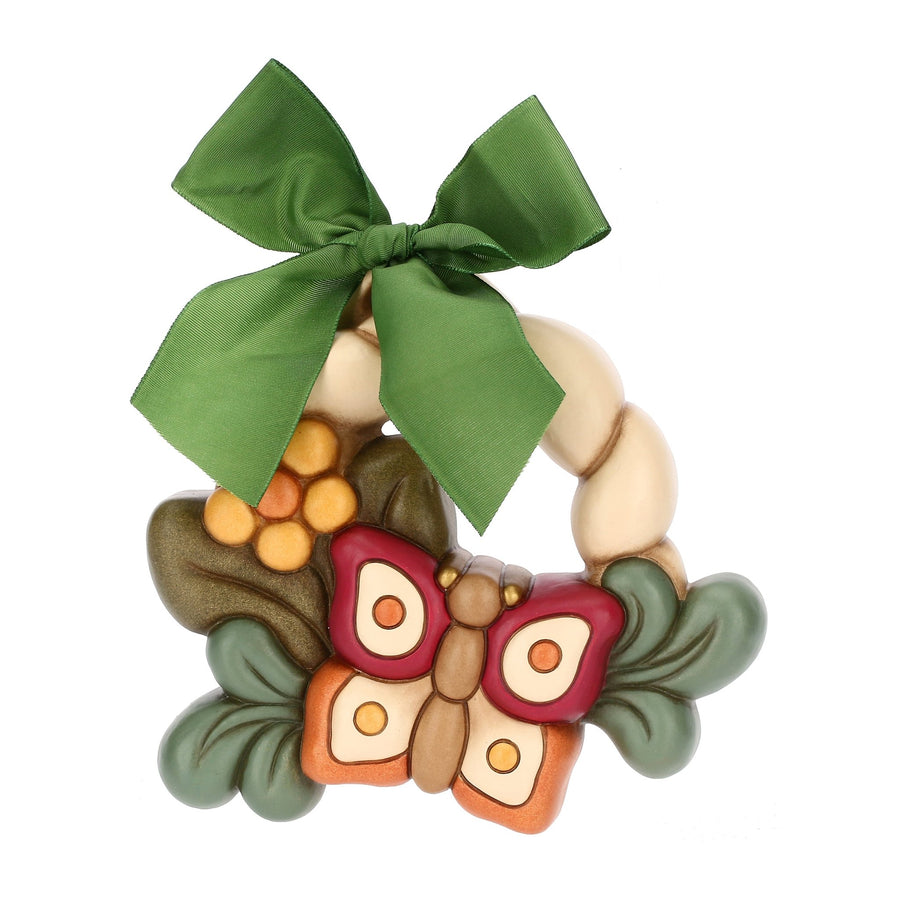 A1205H90 - Thun 'Dekoform Schmetterling und Blume, Keramik, AbbracciAMI, mittel'