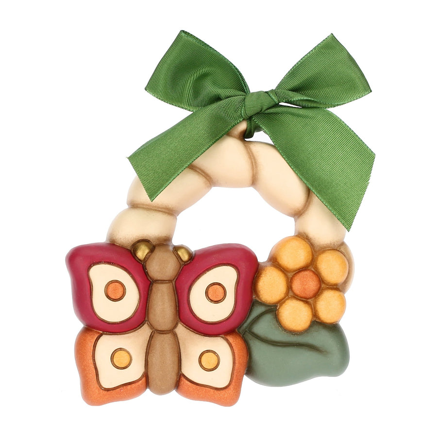 A1204H90 - Thun 'Dekoform,Schmetterling und Blume, Keramik, AbbracciAMI, klein'