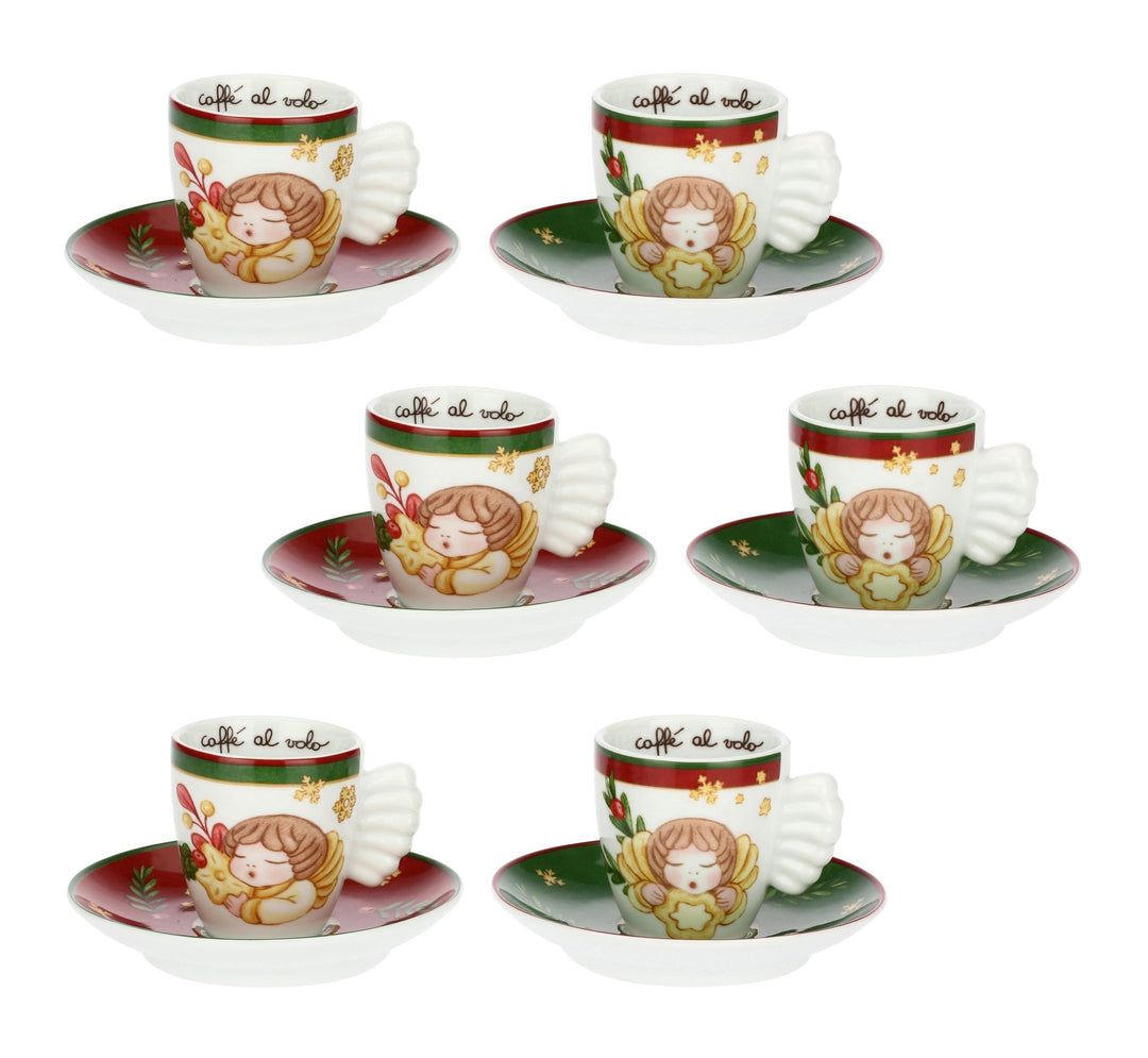P5076A91 - Thun 'Set mit 6 Espressotassen aus Porzellan Sorprese di Natale'