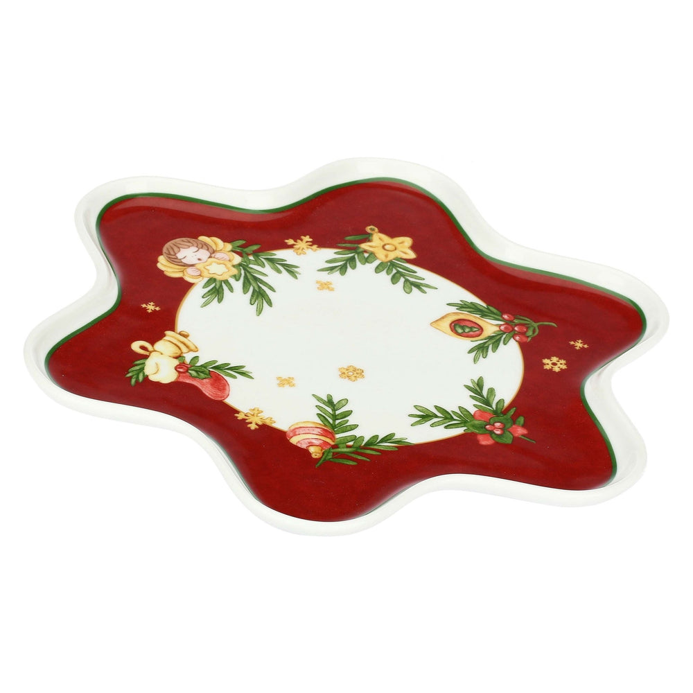 P5088P00 - Thun 'Sternförmiger Teller aus Porzellan Sorprese di Natale'