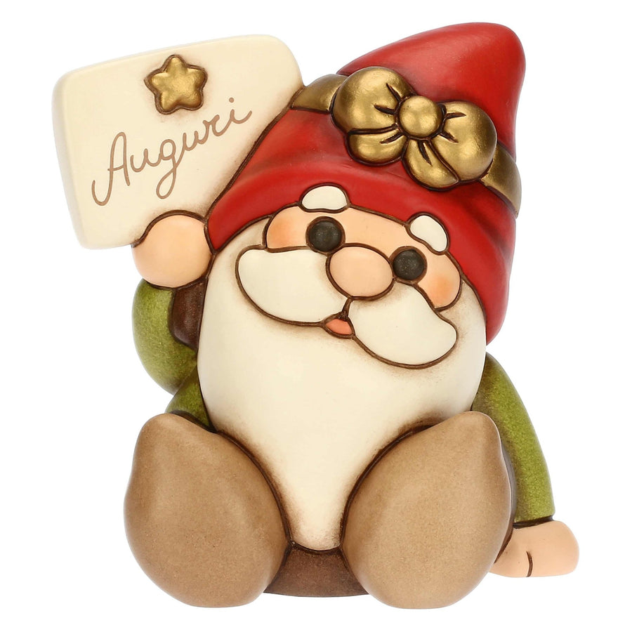 F3423H90 - Thun 'Zwerg Oliver, Keramik, mit Aufschrift Auguri'