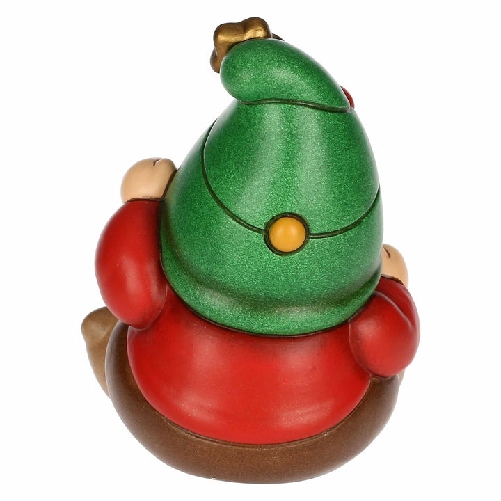 F3422H90 - Thun 'Zwerg Oliver mit Weihnachtslichtern, Keramik,, klein'