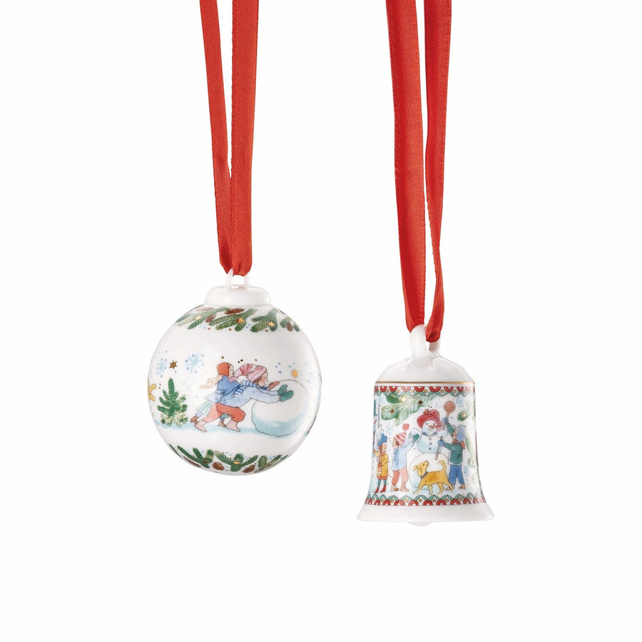 02480 - 727496 - 28620 - Weihnachtsspiele, Set Miniglocke/kugel, Hutschenreuther 2025