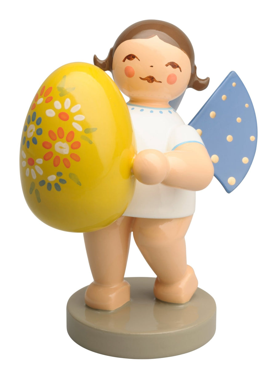 WUK - 651/1 - braunesHaar - Wendt & Kühn 'Engel mit gelbem Osterei, stehend - 6cm braun' 2025