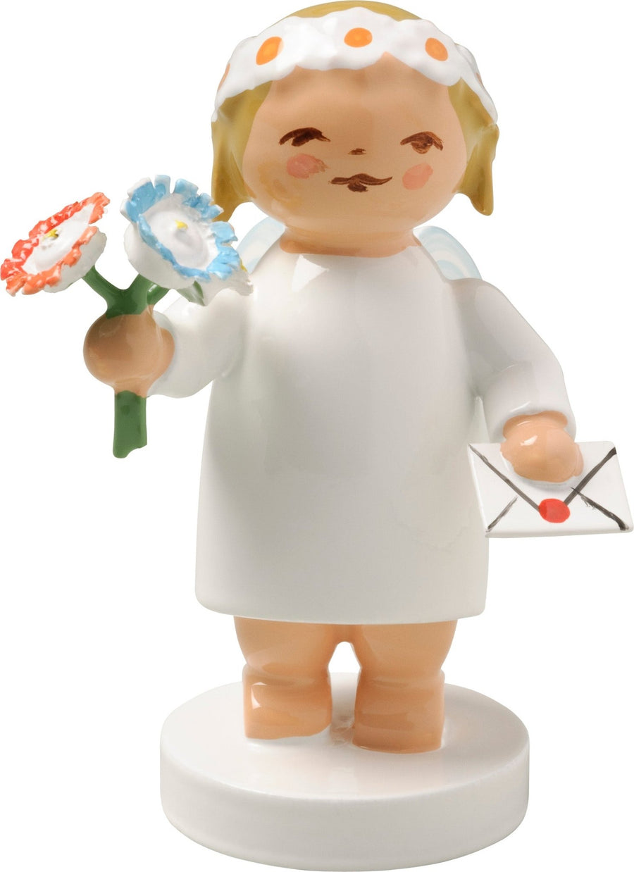 WUK - 634/60/3 - Wendt & Kühn 'Gratulantenengel mit Strauß und Brief, stehend - 4cm'