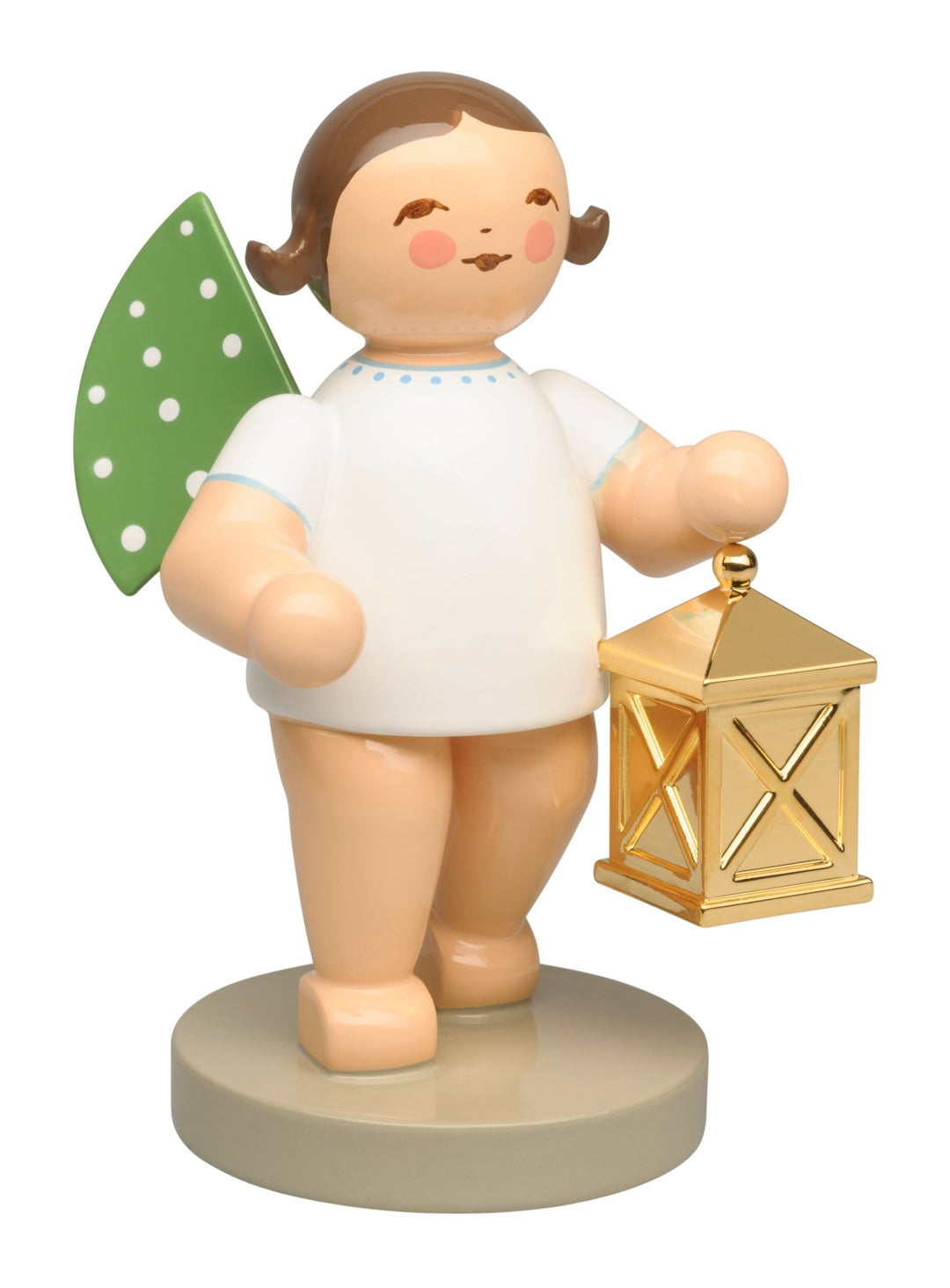 WUK - 650/301 - brauneHaare - Wendt & Kühn 'No. 18, Weggefährte, Engel mit Laterne · vergoldet - grauer Sockel 6cm' 2025