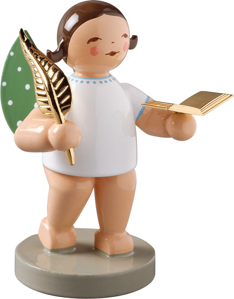 WUK - 650/119 - Wendt & Kühn 'No. 6, Poet, Engel mit Buch und Feder · vergoldet - 6cm'