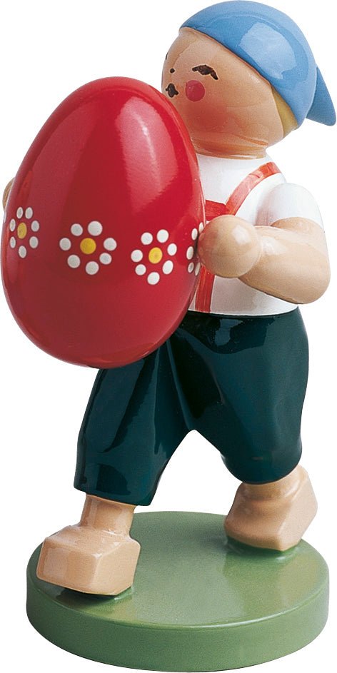 WUK - 5240/1 - Wendt & Kühn Osterfigur 'Junge mit großem Osterei - 6,5cm'