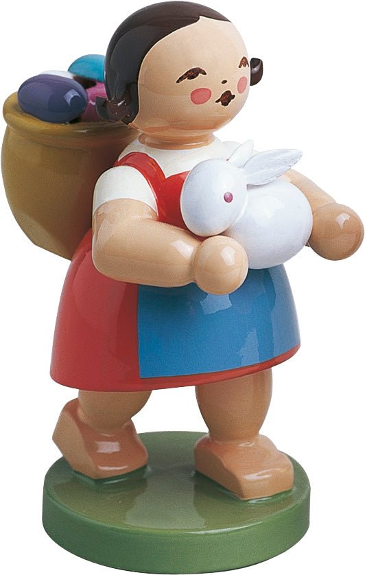 WUK - 5240/3 - Wendt & Kühn Osterfigur 'Mädchen mit Eierkorb und Hase - 6,0cm'