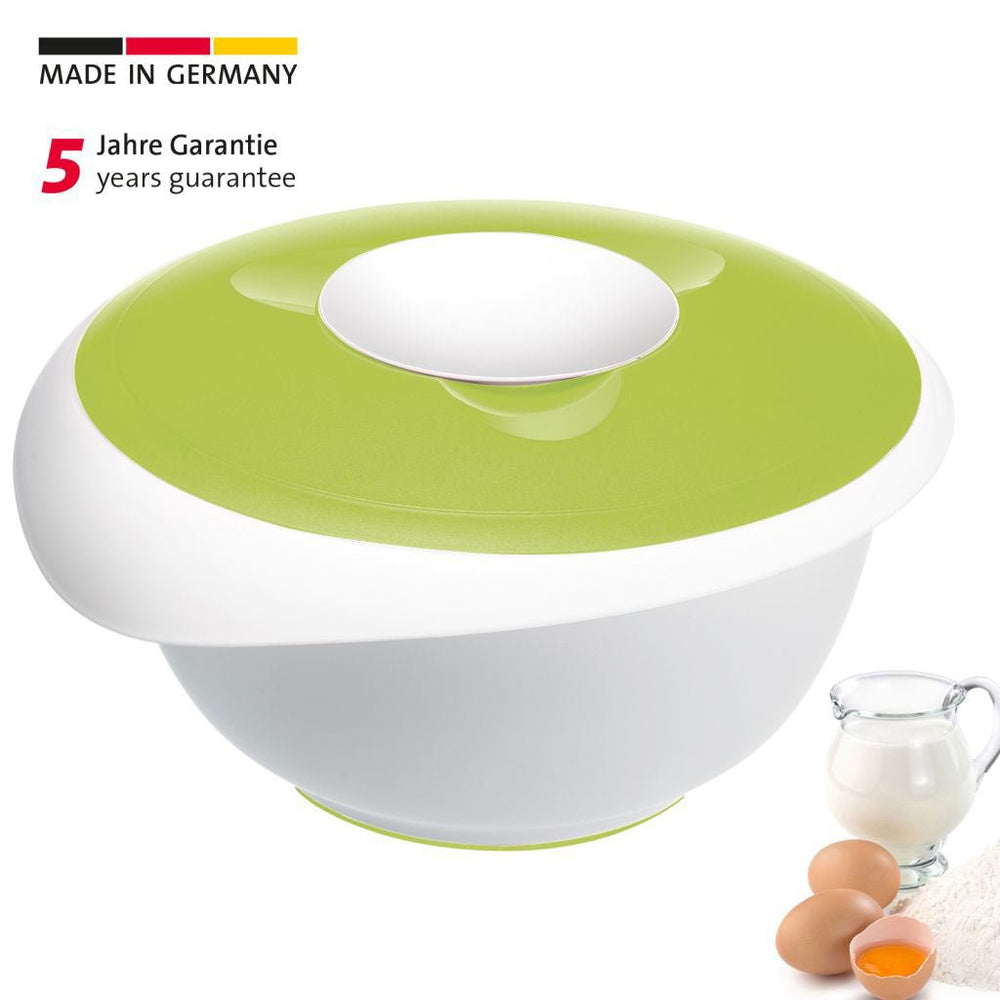 WST - 3155227A - Westmark, Rührschüssel mit zweigeteiltem Deckel 3,5l - weiß/apfelgrün