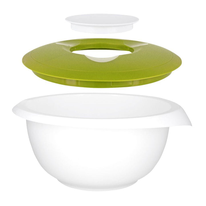 WST - 3155227A - Westmark, Rührschüssel mit zweigeteiltem Deckel 3,5l - weiß/apfelgrün