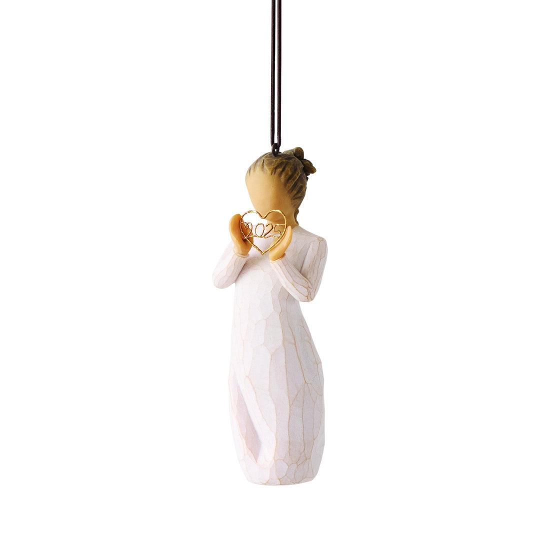 WT - 28309 - Willow Tree Figur 'Ornament mit 2025 Herrz in den Händen - 11,5cm' 2025