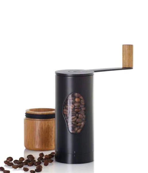 AdHoc - MC03 - Adhoc 'Kaffeemühle "Mrs.Bean" Edelstahl schwarz/Akazienholz mit Kurbel'