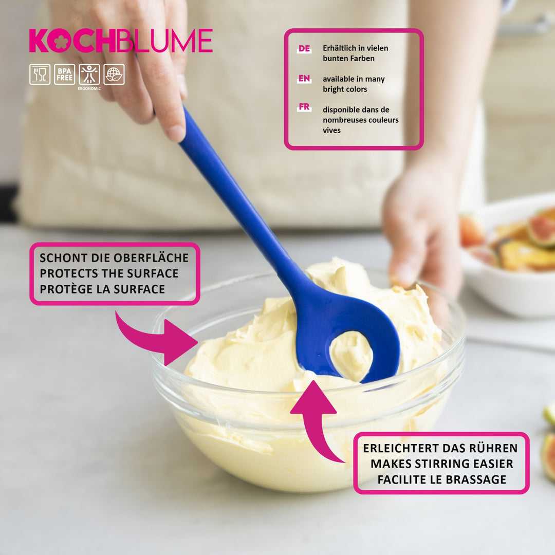 KOBL - 22026.51 - Backlöffel 30cm, KochBlume, Silikon, Edelstahl, altrosa