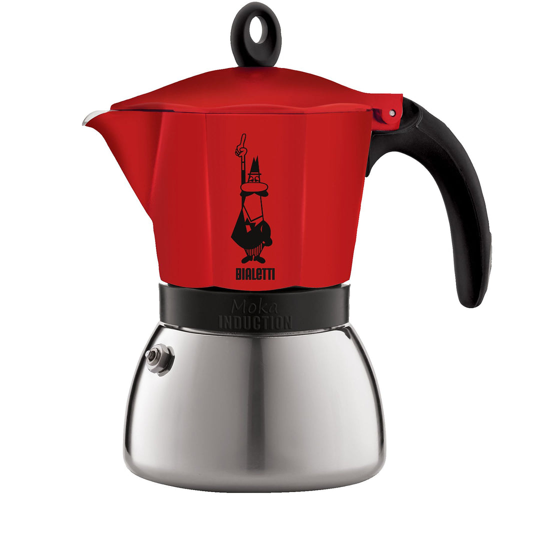 BIA - 4923 - Bialetti 'Moka Induction, Espressokocher Rot, 6 Tassen'