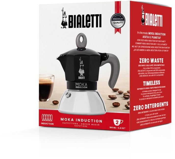 Bialetti 'Moka Induction, Espressokocher Schwarz, 2 Tassen'-BIA-6932