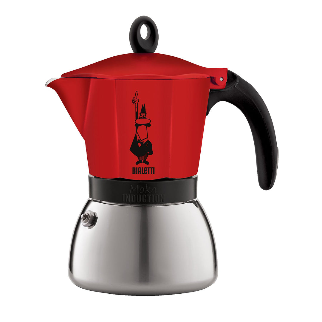 BIA - 4922 - Bialetti 'Moka Induction rot, Espressokocher Rot, 3 Tassen