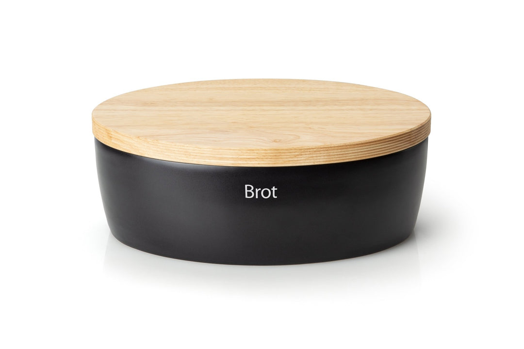 3732000 - Continenta Aufbewahrung 'Brottopf oval mit Holzdeckel - Keramik'