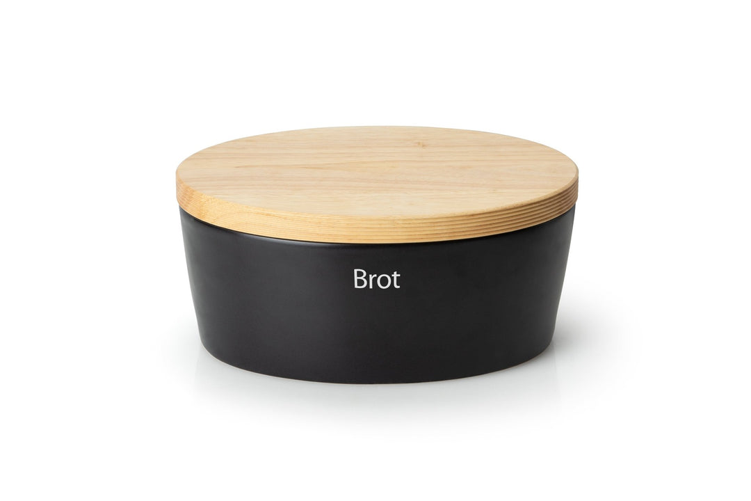 3730000 - Continenta Aufbewahrung 'Brottopf oval mit Holzdeckel - Keramik'