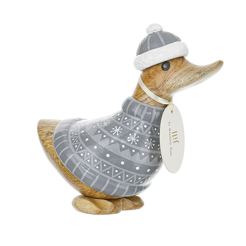 dcuk - X22D9ALP - L - grauesKleid - dcuk - Alpine Christmas graues Kleid - links blickend - Achtung Bild ist gerade blickend - h 11 cm'