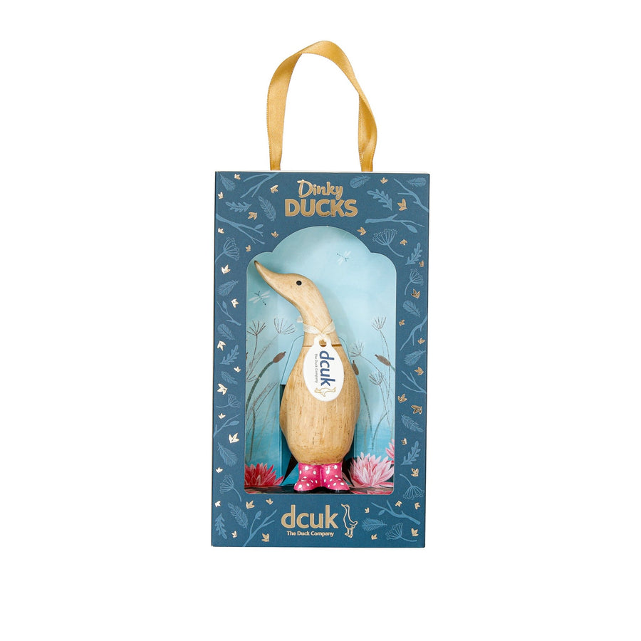 dcuk - DDW1SPI - dcuk - Spotty Boots Dinky Duck (Pink/Rot) rechts blickend - h 11 cm