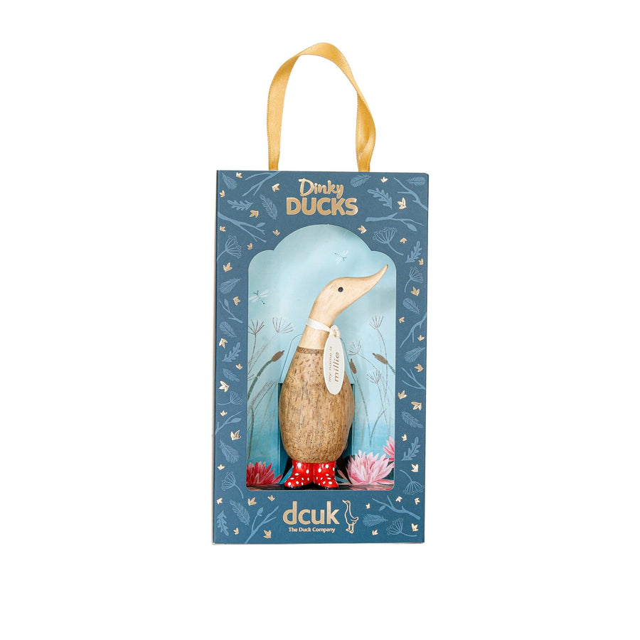 dcuk - DDW1SR - dcuk - Spotty Boots Dinky Duck (Red/Pink) links blickend - h 11 cm