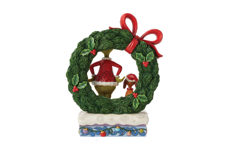 6015210 - Der Grinch & Max Leuchtender Kranz - 21cm, Jim Shore 2024