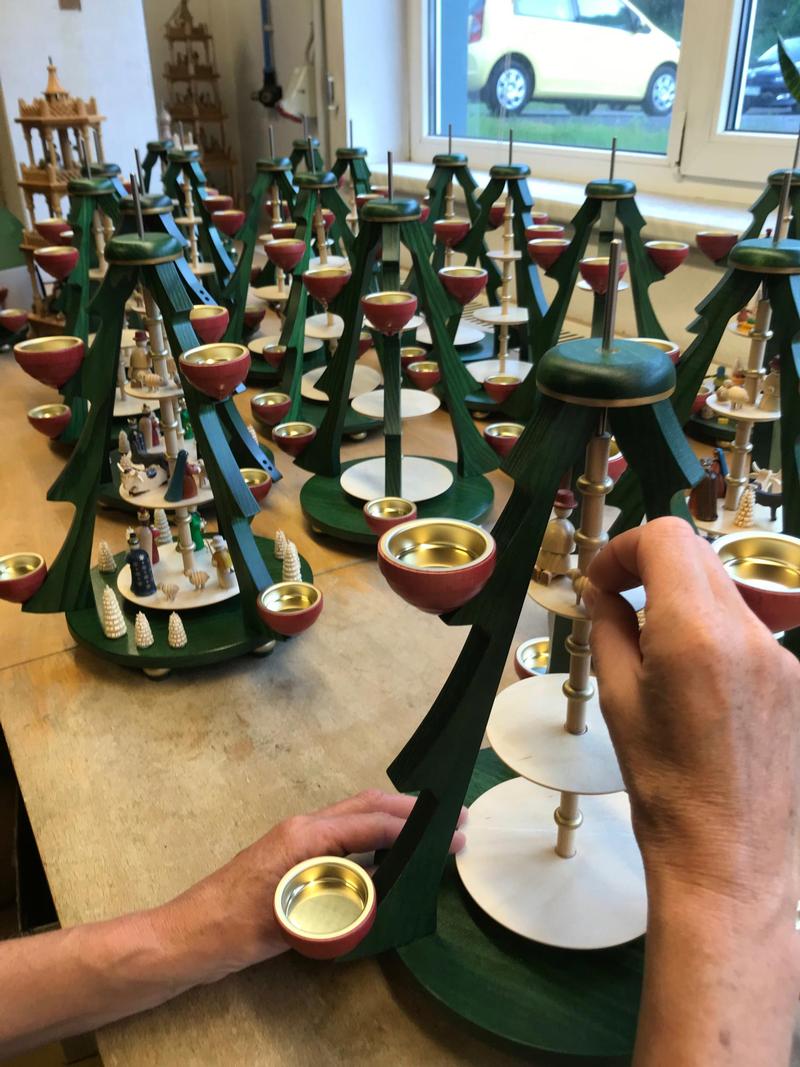 RGL - 15830 - Glässer Volkskunst 'Baumpyramide Christi Geburt 2 - stöckig' 40cm