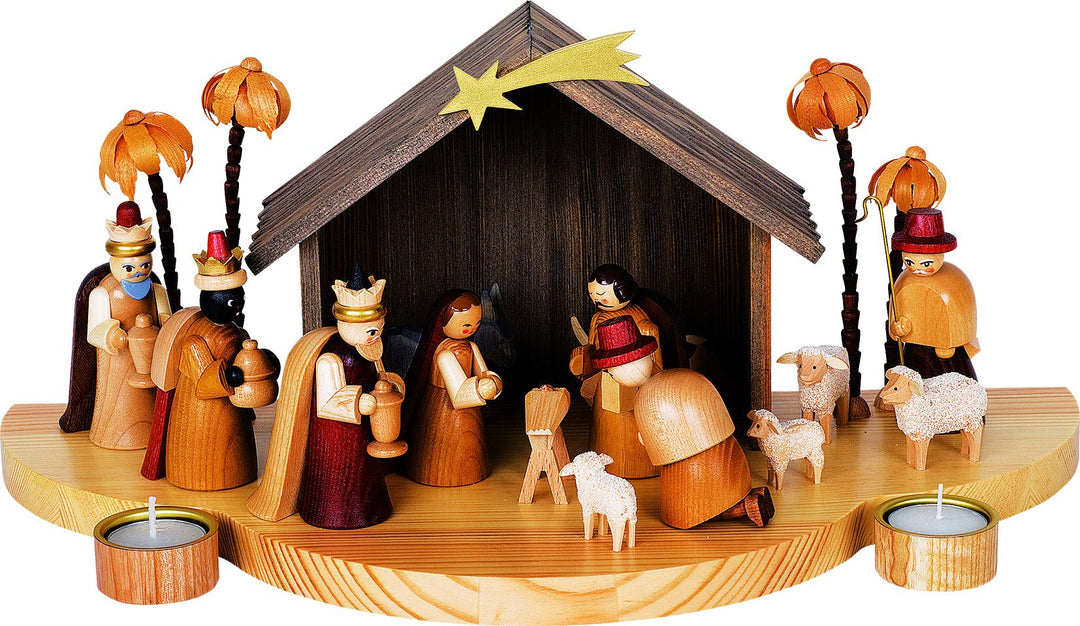 RGL - 17547 - Glässer Volkskunst 'Krippe Christi Geburt' 20x46cm