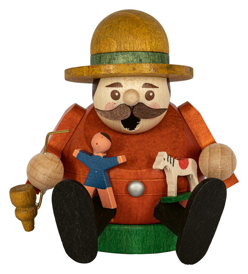 RGL - 26702 - Glässer Volkskunst 'Minikugelrauchmann Spielzeugverkäufer' 8cm