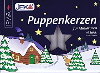 RGL - 29320 - Glässer Volkskunst 'Puppenkerzen weiß, Durchmesser D=10 mm / L=65 mm' 29320