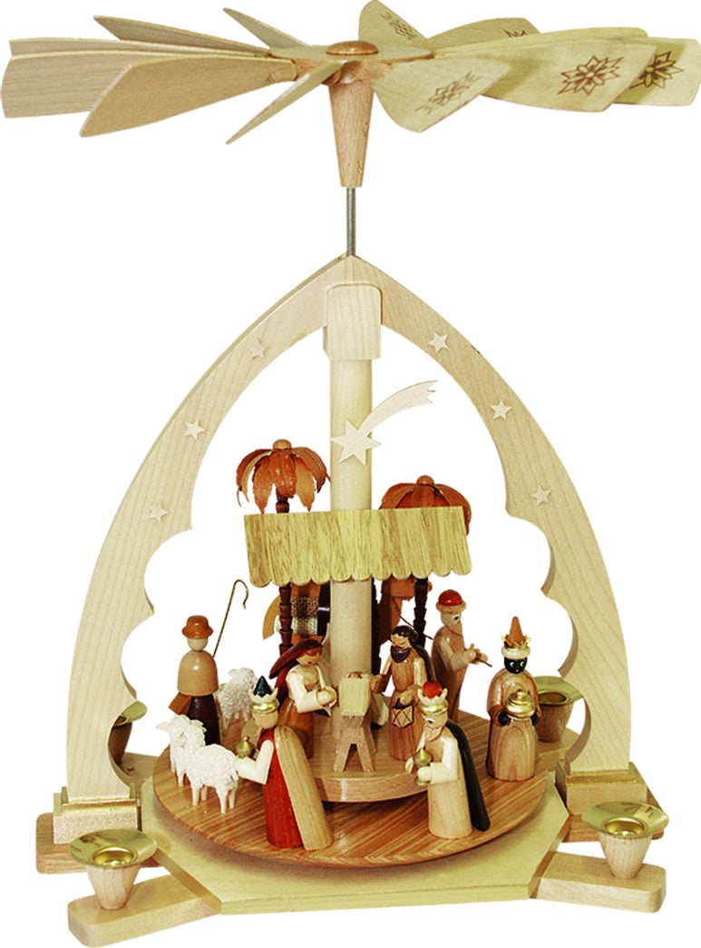 RGL - 16132 - Glässer Volkskunst 'Pyramide Christi Geburt' 40cm