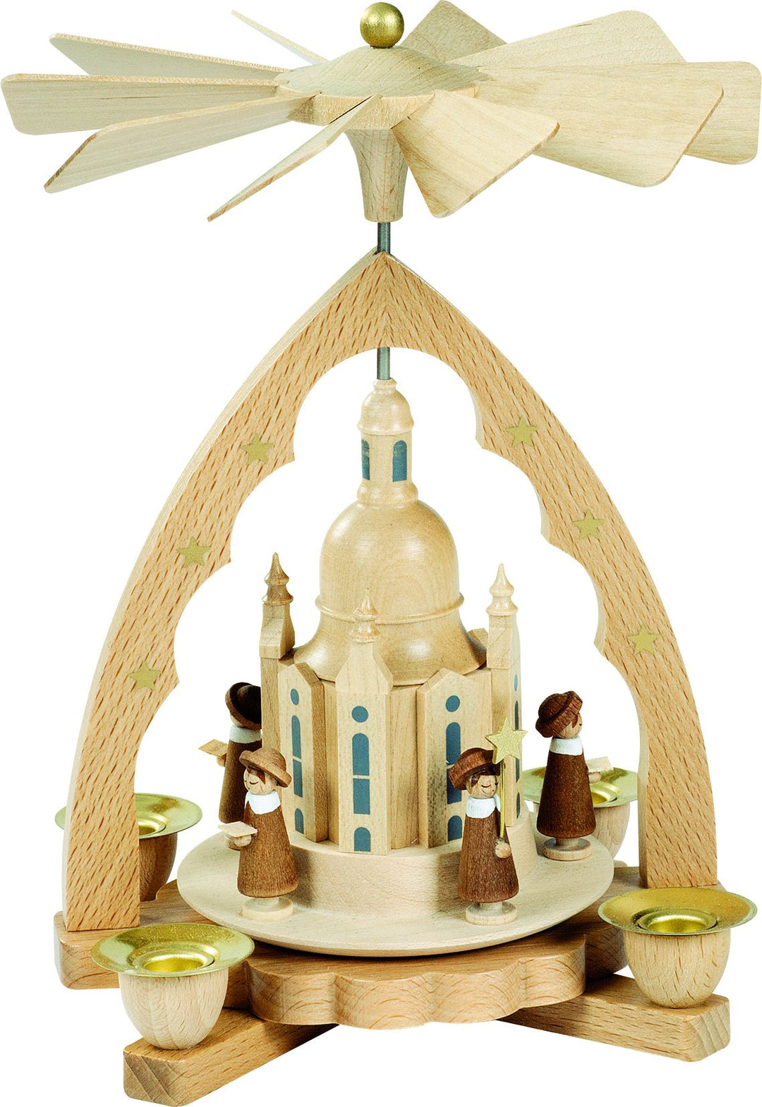 RGL - 16313 - Glässer Volkskunst 'Pyramide Dresdner Frauenkirche und Kurrende' 19cm