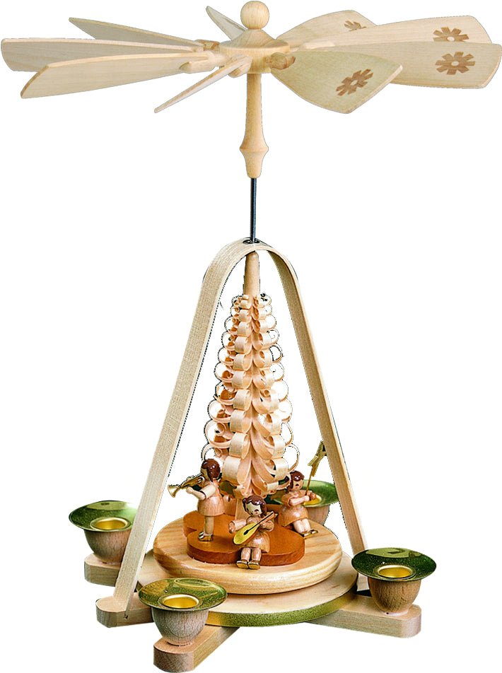 RGL - 16625 - Glässer Volkskunst 'Pyramide Engelkonzert, natur' 28cm