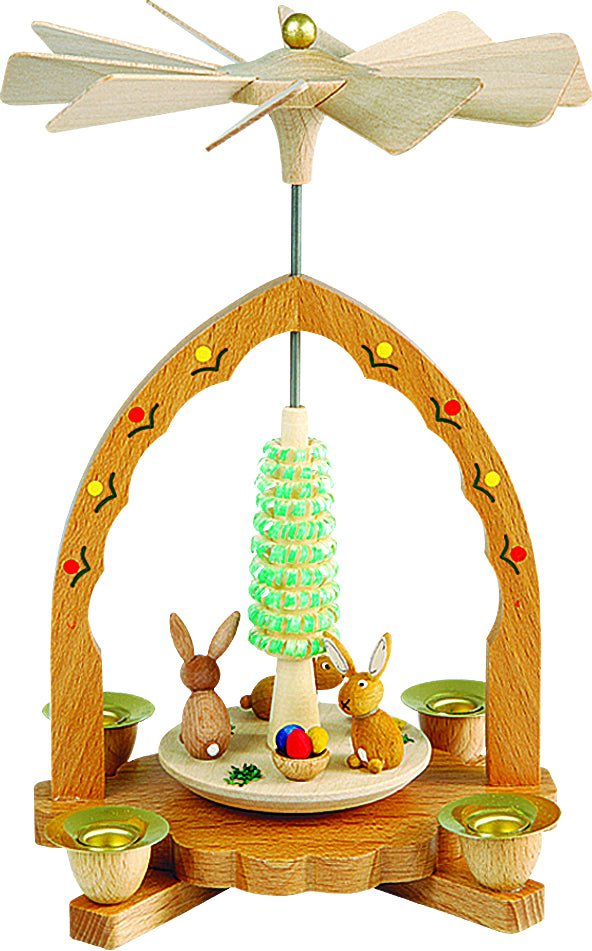 RGL - 16410 - Glässer Volkskunst 'Pyramide Hasen' 19cm
