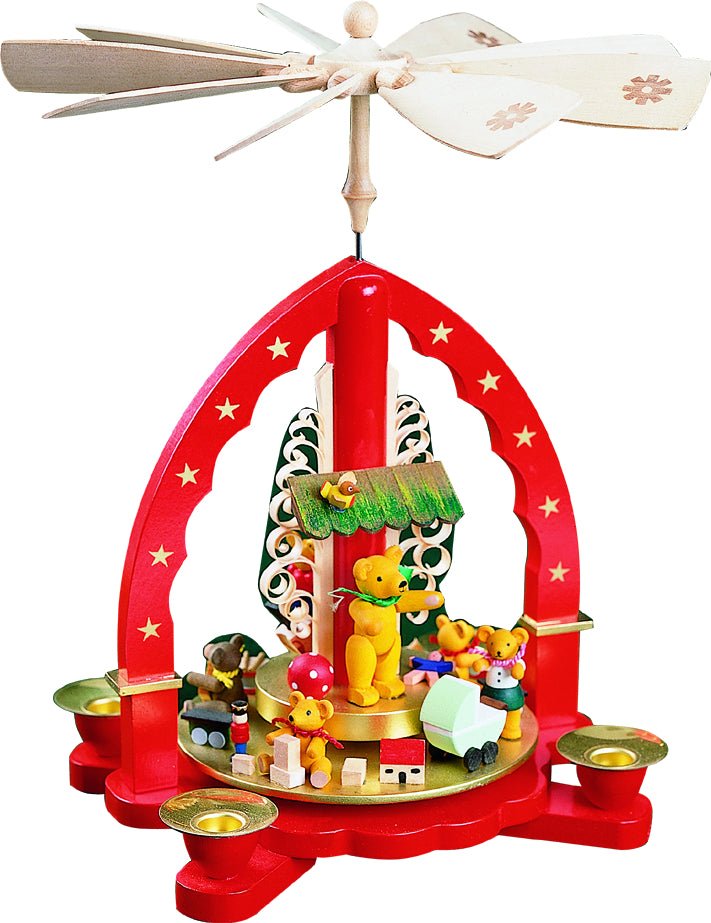 RGL - 16014 - Glässer Volkskunst 'Pyramide Spielende Bärenkinder'