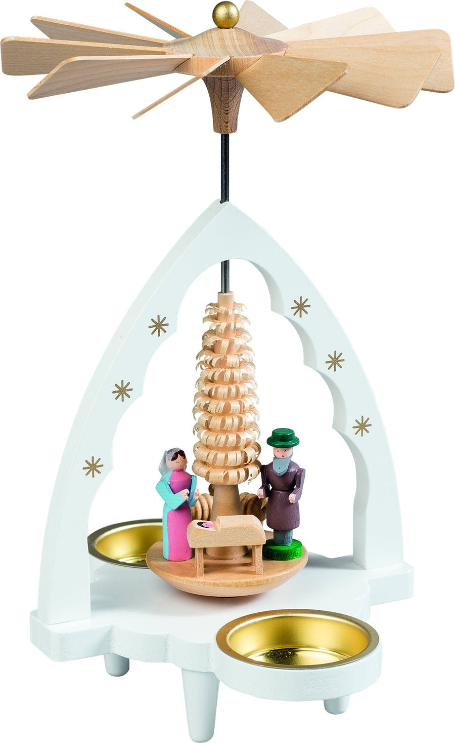 RGL - 16386 - Glässer Volkskunst 'Pyramide Christi Geburt für Teelichter' 20cm