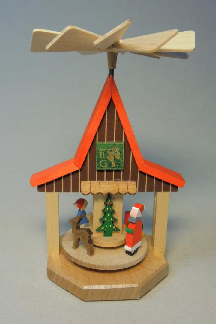 RGL - 01753 - Glässer Volkskunst 'Wärmespiel Haus Weihnachtsmann' 13cm