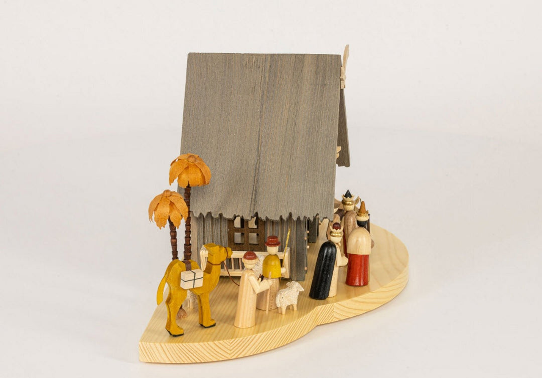 RGL - 17525 - Glässer Volkskunst 'Weihnachtskrippe Christi Geburt, elektrisch' 24x50cm