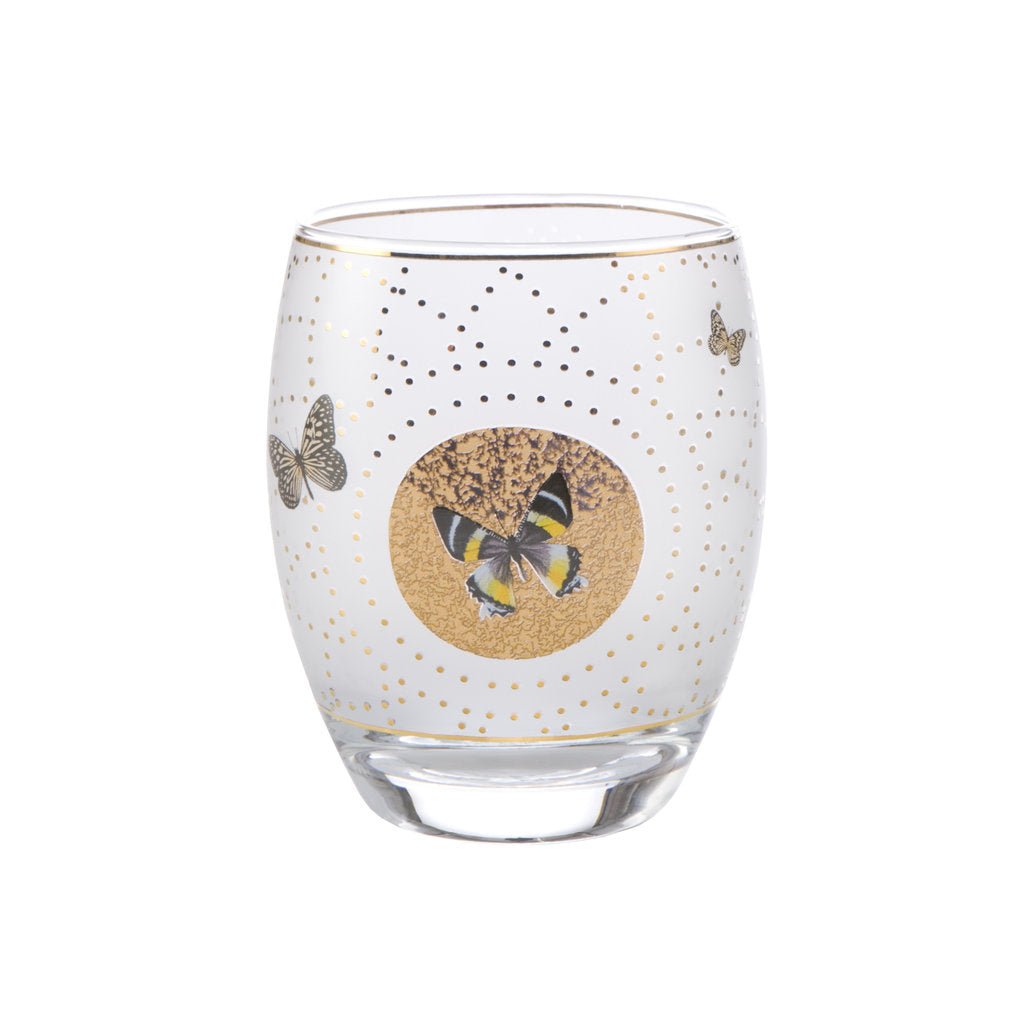 26 - 150 - 43 - 1 - Goebel Artis Orbis Joanna Charlotte Glas Windlicht »Grey Butterflies Höhe 10 cm«