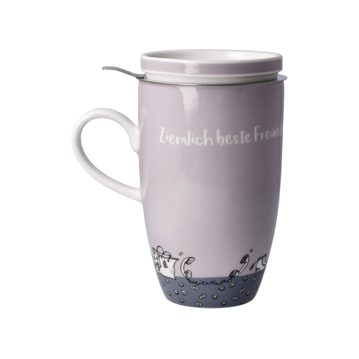 27001241 - Freundlieb - Ziemlich beste Freundinnen, Goebel, Teetasse mit Deckel und Sieb, Bunt