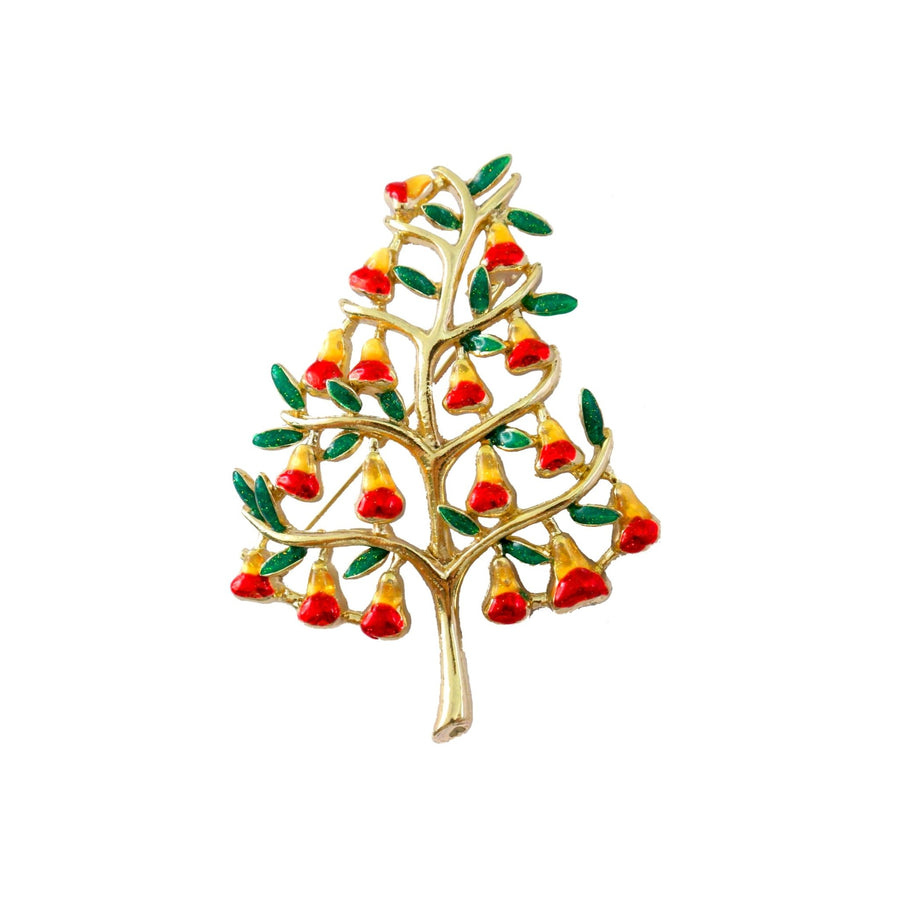 Goebel Fitz & Floyd Christmas Collection 'Brosche - Baum Gold mit Roten Kugeln'-51001381