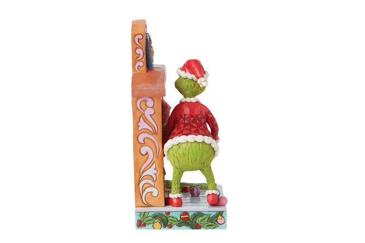 6015214 - Grinch schiebt Baum den Kamin hoch Figur - 19cm, Jim Shore 2024
