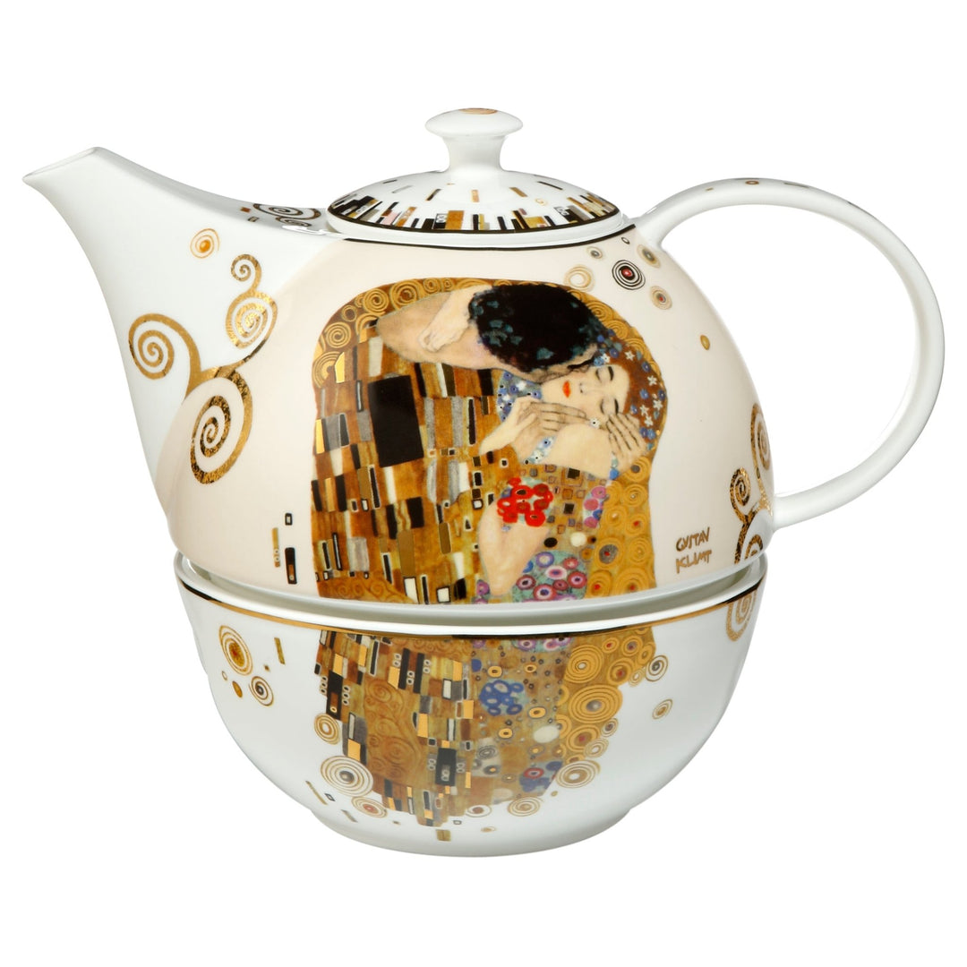 67013611 - Gustav Klimt - Der Kuss, Goebel, Teekanne mit Stövchen, 2024